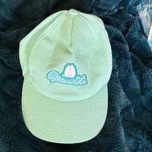 Mint Green  Pusheen Cat ‘Breathe' Embroidered Baseball Cap